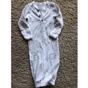 Cloud print newborn sack